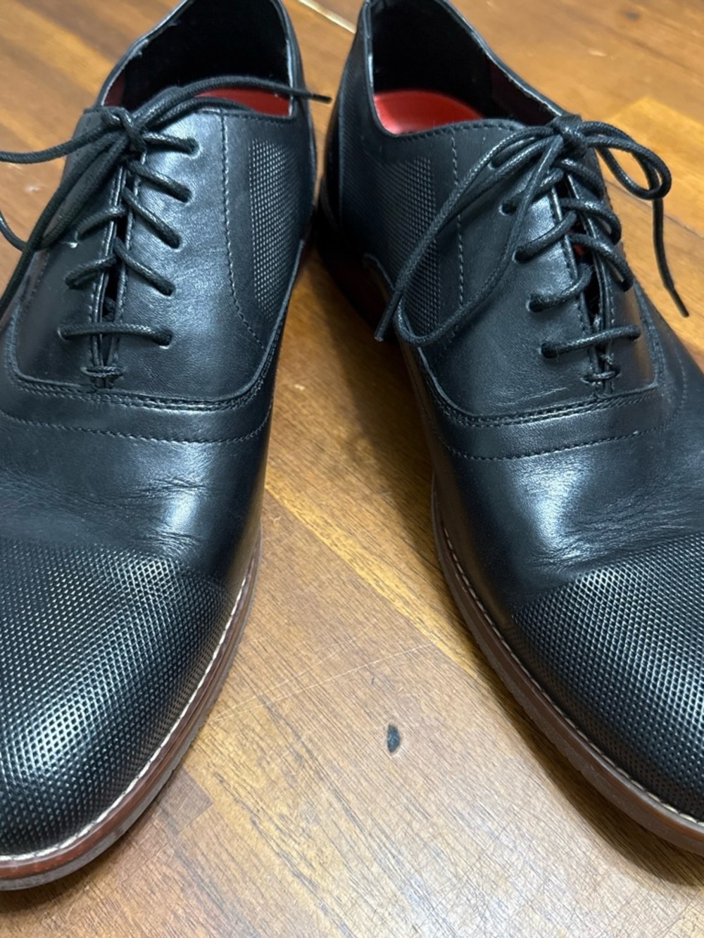 Rockport Men's Black Leather Lace-Up Dress Shoes